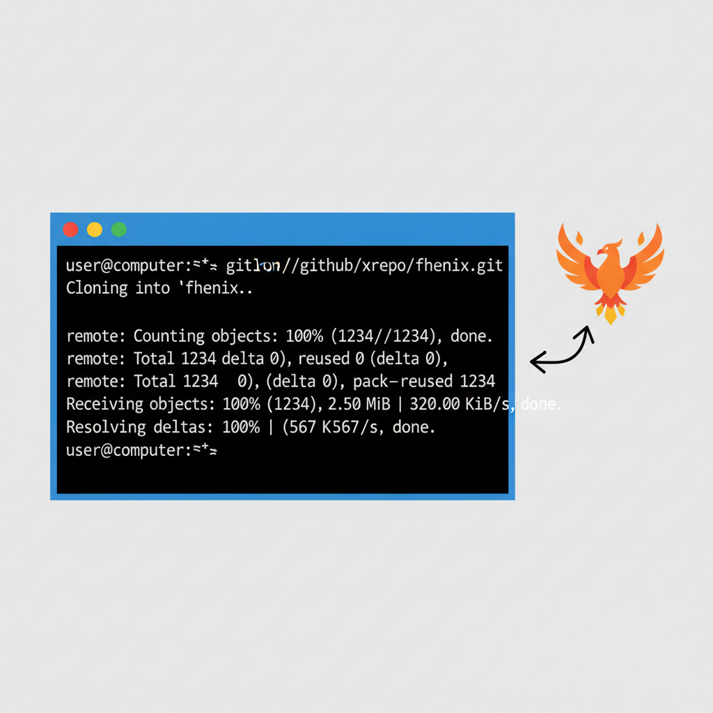 git clone command in terminal cloning Fhenix repo